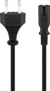 Goobay Strömkabel Europlug CEE 7/16 till 2-pin C7 – 5 m, svart