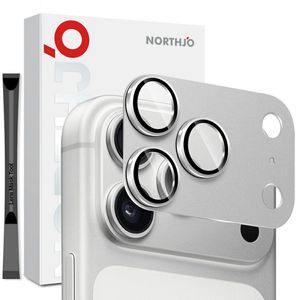 NORTHJO iPhone 18 Pro -linssinsuoja metalli/karkaistusta lasista - hopea
