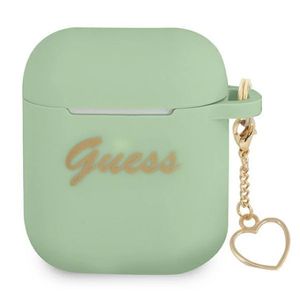 Guess Charm Heart Silikon Fodral till AirPods 1/2 - Grön