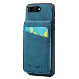 FIERRE SHANN iPhone 7 Plus / 8 Plus Skal med Kortfack - Blå