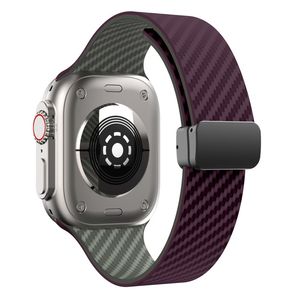 Apple Watch 42 / 41/ 40 / 38mm Klockarmband kolfibertextur - Lila