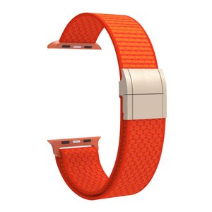 Apple Watch 49/46/44/42mm Klockarmband i Nylon Magnetisk Stängning - Orange