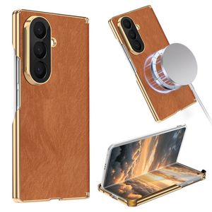 Samsung Galaxy Z Fold8 Ultra MagSafe Kuori PU-nahkaa - Ruskea