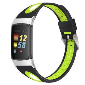 Fitbit Charge 6 / 5 Tofarget Klokkereim - Svart / Gul