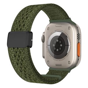 Apple Watch 42/41/40/38mm Klockarmband i nylon spetsdesign - Armégrön