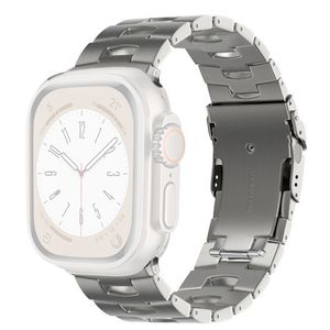 Apple Watch 49 / 46 / 44 / 42mm Titaaniseoksesta valmistettu kellonranneke - Hopea