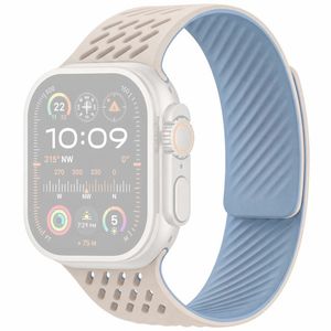 Apple Watch 42 / 41/ 40 / 38mm Klockarmband i Silikon - Vit/Blå