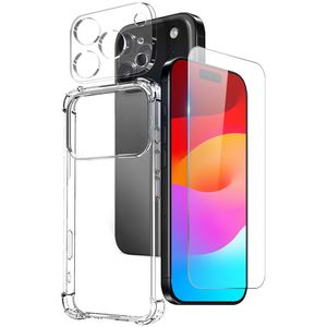 NORTHJO iPhone 18 Pro Max 3-in-1 Kuori + Näytön- ja Linssinsuoja - Läpinäkyvä