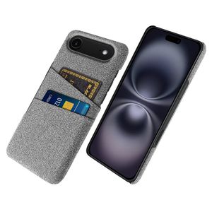 iPhone 17 Air Kuori, Tekstiili, 2 Korttipaikka - vaaleanharmaa
