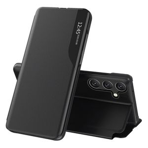Samsung Galaxy A27 5G Kotelo Näkymäikkuna Jalusta PU-nahka – Musta
