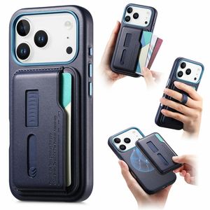 iPhone 18 Pro & iPhone 17 Pro Cover MagSafe Kompatibel Aftagelig Kortholder Finger-rom Rem Mørkeblå