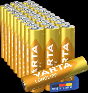 VARTA Longlife Alkaline AAA batteri LR3, 30-pak