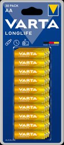 VARTA Longlife Alkaline AA batteri LR06, 30-pakning