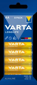 VARTA Longlife Alkaline AA batteri LR06, 8-pak