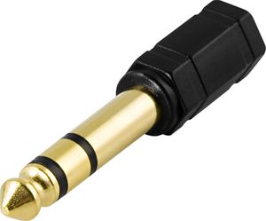 Multimedia-adapteri 6,3 mm uros – 3,5 mm stereo naaras, musta