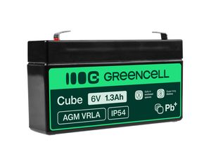 Green Cell 6V 1.3Ah VRLA-batteri vedligeholdelsesfrit til alarmer og legetøj