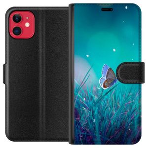Apple iPhone 11 Svart Plånboksfodral Blå fjäril