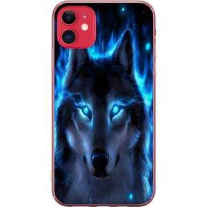 Apple iPhone 11 Transparent Mobilskal Blå Varg