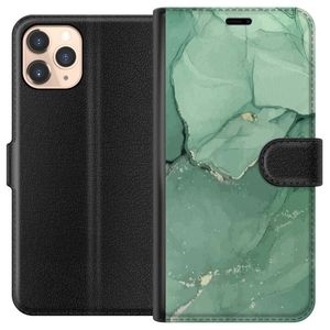 Apple iPhone 11 Pro Musta Lompakkokotelo Grön Marmor