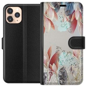 Apple iPhone 11 Pro Musta Lompakkokotelo Blommor