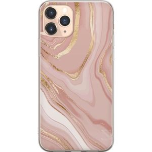 Apple iPhone 11 Pro Gjennomsiktig Telefondeksel Ljusrosa marmor