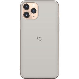 Apple iPhone 11 Pro Gjennomsiktig Telefondeksel Grått hjärta