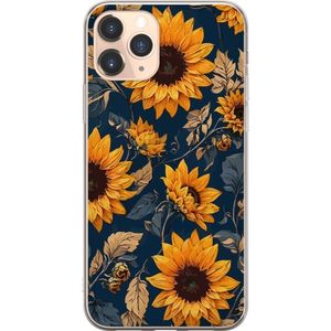 Apple iPhone 11 Pro Gjennomsiktig Telefondeksel Solrosor