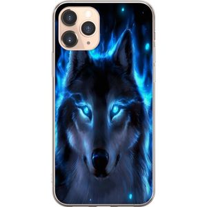 Apple iPhone 11 Pro Gjennomsiktig Telefondeksel Blå Varg