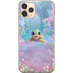 Apple iPhone 11 Pro Gjennomsiktig Telefondeksel Glad Sköldpadda