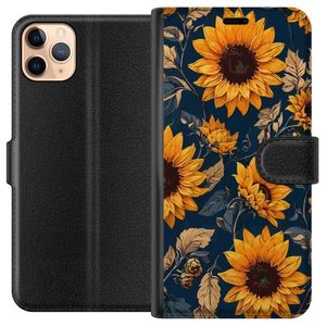 Apple iPhone 11 Pro Max Sort Tegnebogsetui Solrosor