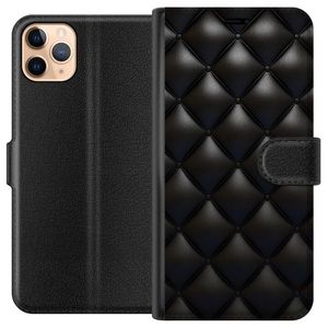Apple iPhone 11 Pro Max Musta Lompakkokotelo Lyxiga rutor