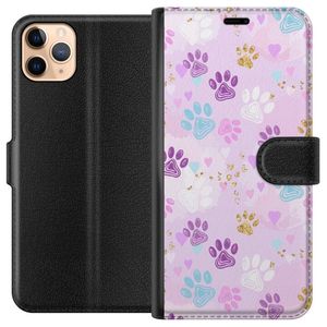 Apple iPhone 11 Pro Max Svart Plånboksfodral Kattavtryck