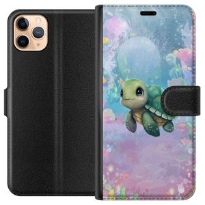 Apple iPhone 11 Pro Max Svart Plånboksfodral Simmande Sköldpadda
