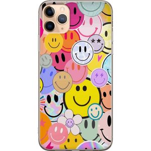 Apple iPhone 11 Pro Max Läpinäkyvä Puhelinkotelo Leende Ansikten