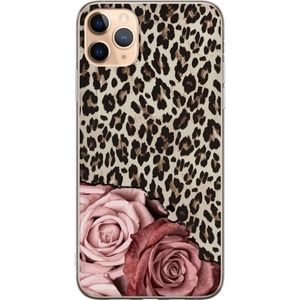 Apple iPhone 11 Pro Max Transparent Mobilskal Leopardrosor