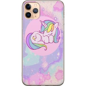 Apple iPhone 11 Pro Max Läpinäkyvä Puhelinkotelo Sovande Enhörning