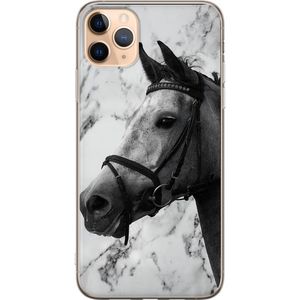 Apple iPhone 11 Pro Max Läpinäkyvä Puhelinkotelo Marmor med häst