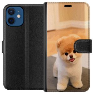 Apple iPhone 12  Musta Lompakkokotelo Söt Valp