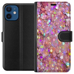 Apple iPhone 12  Musta Lompakkokotelo Glitter