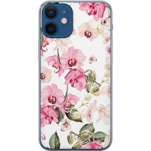 Apple iPhone 12  Läpinäkyvä Puhelinkotelo Rosa blommor