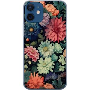 Apple iPhone 12  Transparent Mobilskal Färglada blommor