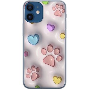 Apple iPhone 12  Läpinäkyvä Puhelinkotelo Fluffiga Tassar