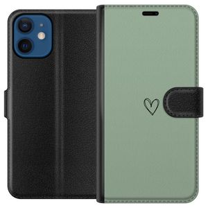 Apple iPhone 12 mini Sort Lommebokdeksel Hjärta