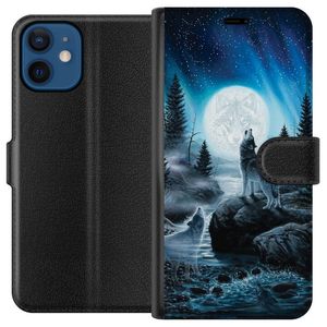 Apple iPhone 12 mini Musta Lompakkokotelo Varjar på natten