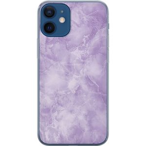 Apple iPhone 12 mini Läpinäkyvä Puhelinkotelo Lila marmor