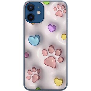 Apple iPhone 12 mini Läpinäkyvä Puhelinkotelo Fluffiga Tassar