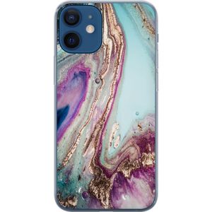 Apple iPhone 12 mini Läpinäkyvä Puhelinkotelo Lila marmor