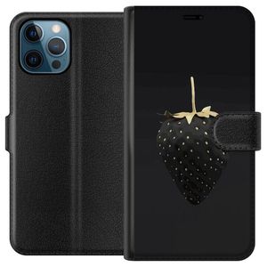 Apple iPhone 12 Pro Musta Lompakkokotelo Exklusiv Jordgubbe