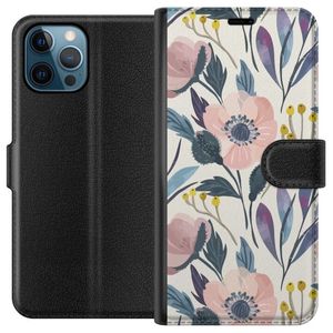 Apple iPhone 12 Pro Musta Lompakkokotelo Blomsterglädje