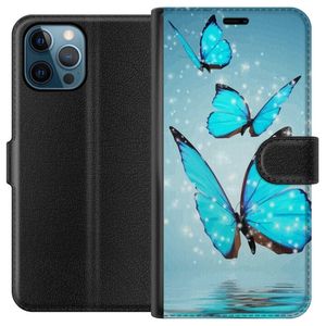 Apple iPhone 12 Pro Sort Lommebokdeksel Magiska Fjärilar